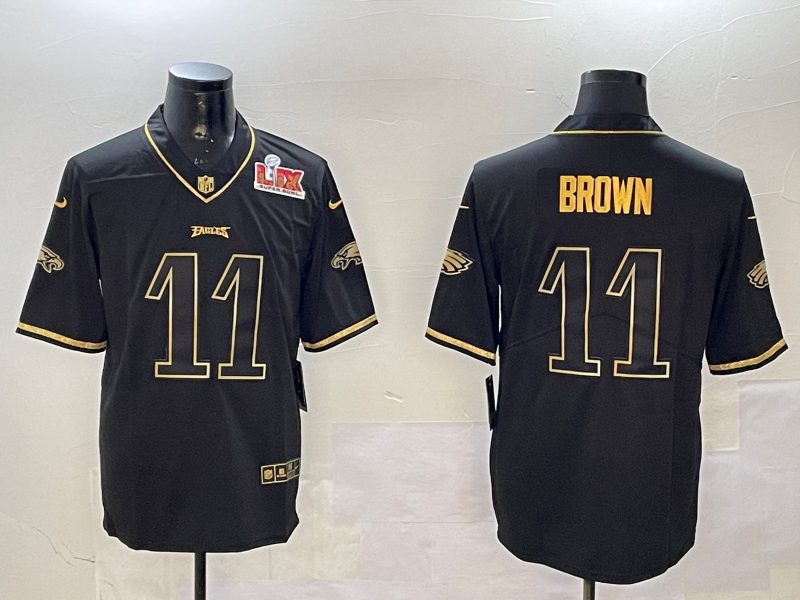 Men Philadelphia Eagles 11 Brown black 2025 Nike NFL jersey style 010